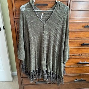 Free People poncho tunic with fringe